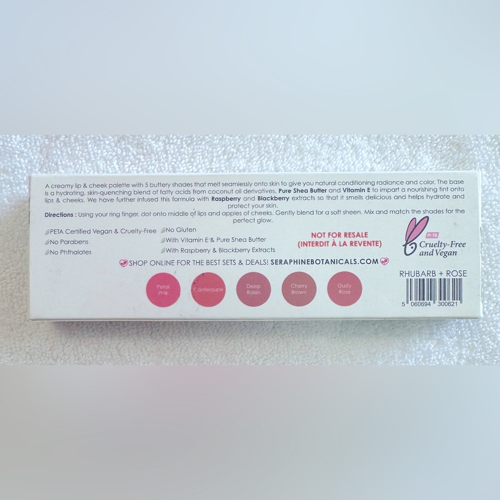 Seraphine Botanicals Rhubarb + Rose - Creamy Lip & Cheek Palette NEW/SEALED - Picture 6 of 6